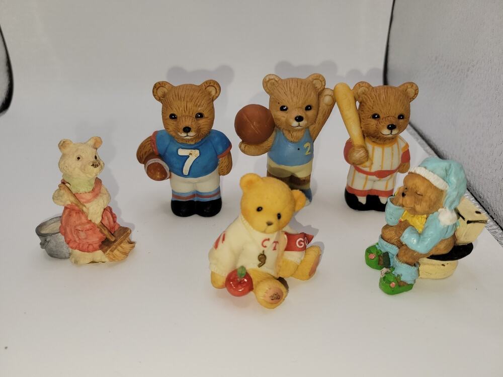 Bear Figurine Lot Of 6 Homco Cherished Teddies J.C.